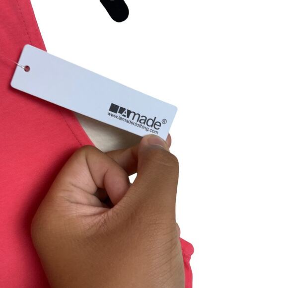 LA Made Sleeveless Crewneck A Line Knit Dress Back Cutout Coral Size Small - Picture 6 of 7